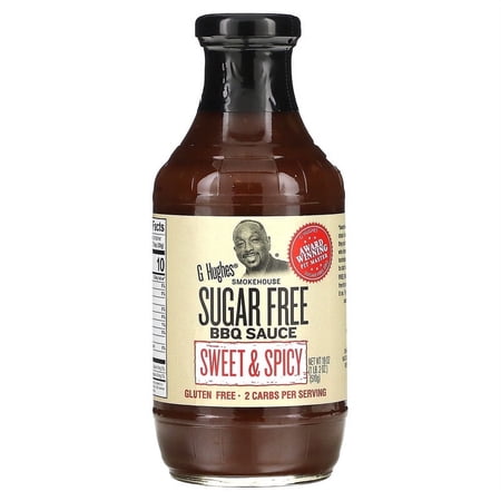 G Hughes Sugar Free BBQ Sauce Sweet & Spicy 1 lb 2 oz (510 g) Pack of 4