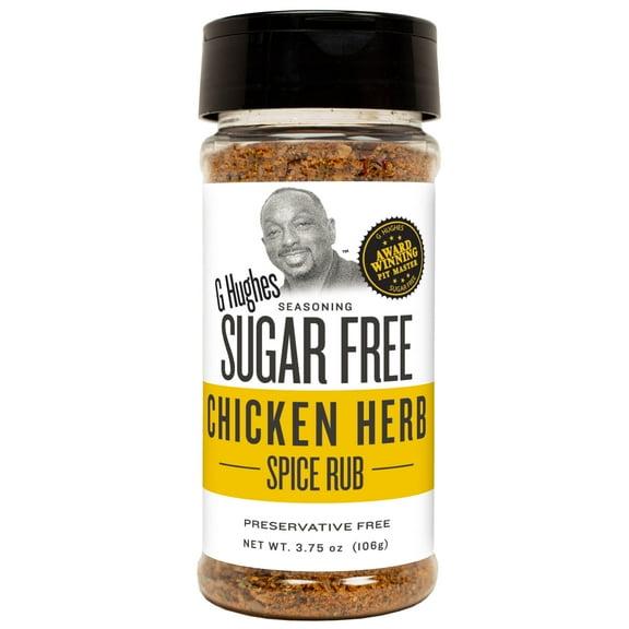 G Hughes Sugar Free Chicken Herb Rub Seasoning, 3.75 oz Bottle