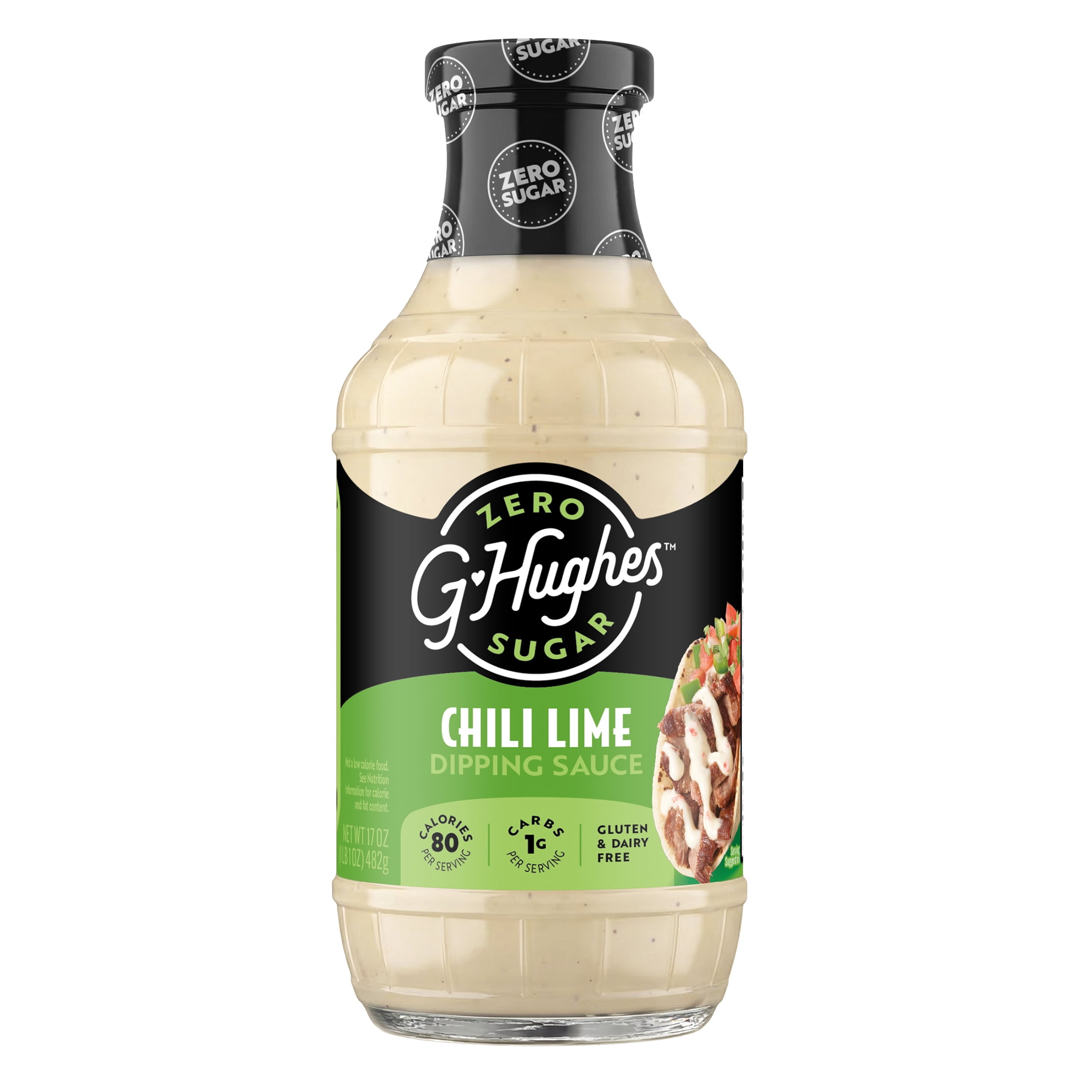 G Hughes Zero Sugar Chili Lime Dipping Sauce, 17 oz
