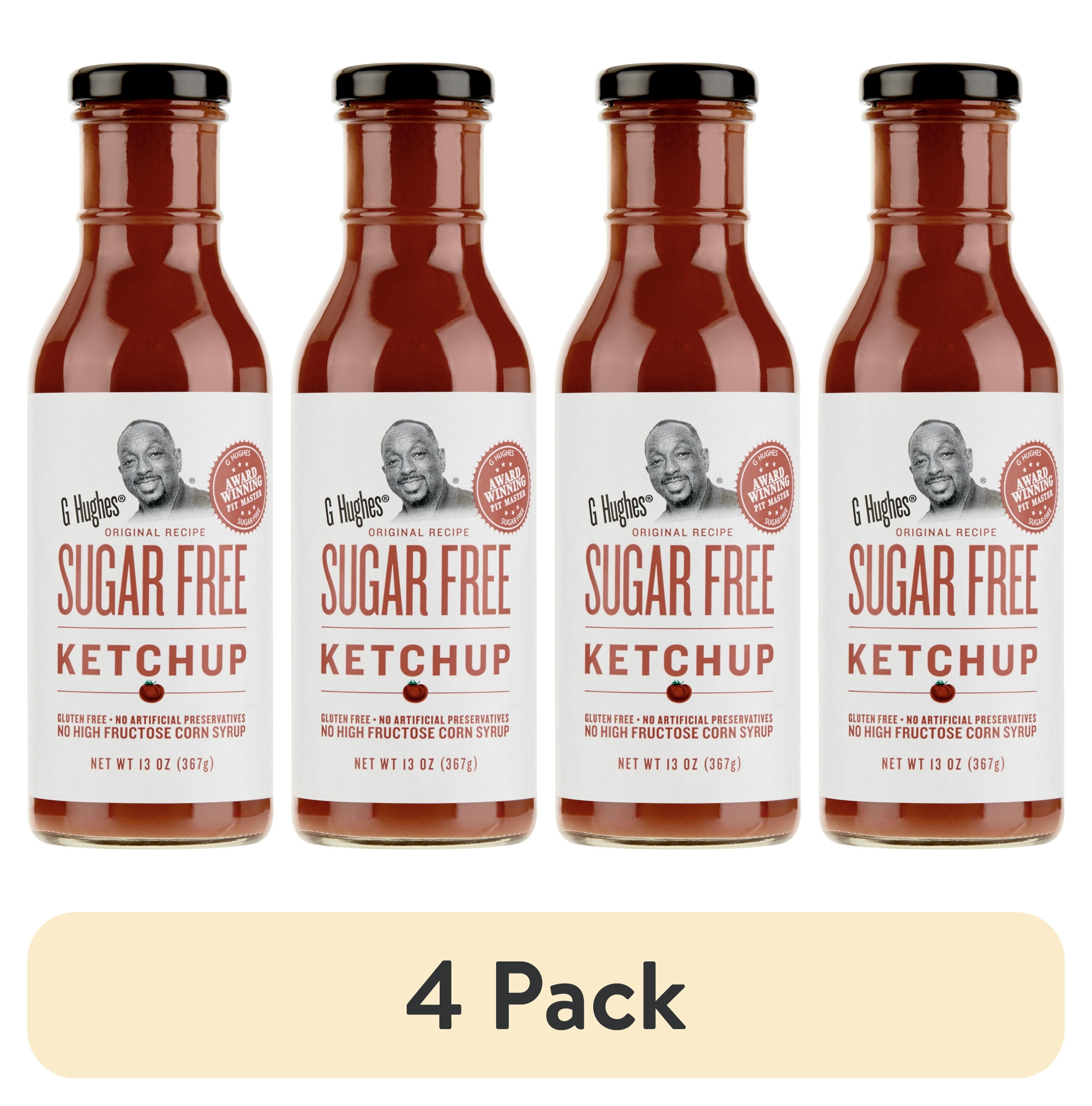 (4 pack) G Hughes Sugar Free Ketchup, 13 oz Bottle