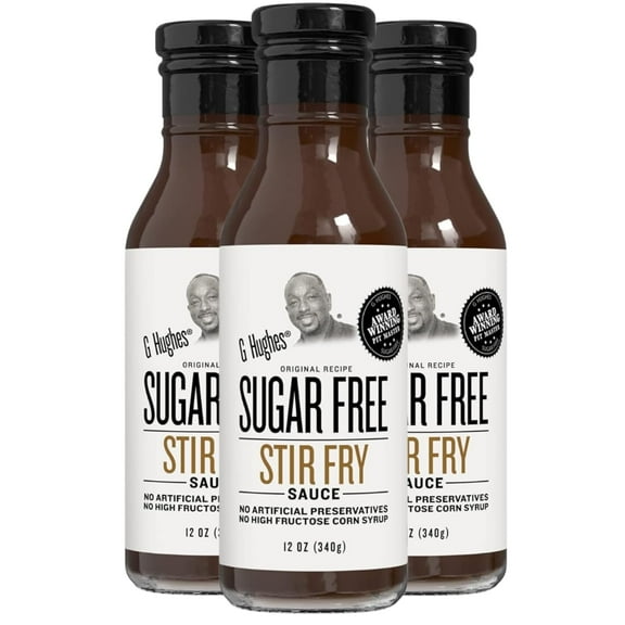 G Hughes Sugar Free Stir Fry Sauce - G Hughes Sugar Free Sauces, Stir Fry Sauces, Keto Stir Fry Sauce, Gluten Free Stir-Fry Sauce, Sugar Free Sauces, Sugar Free Stir Fry - 12 Oz (3-Pack)