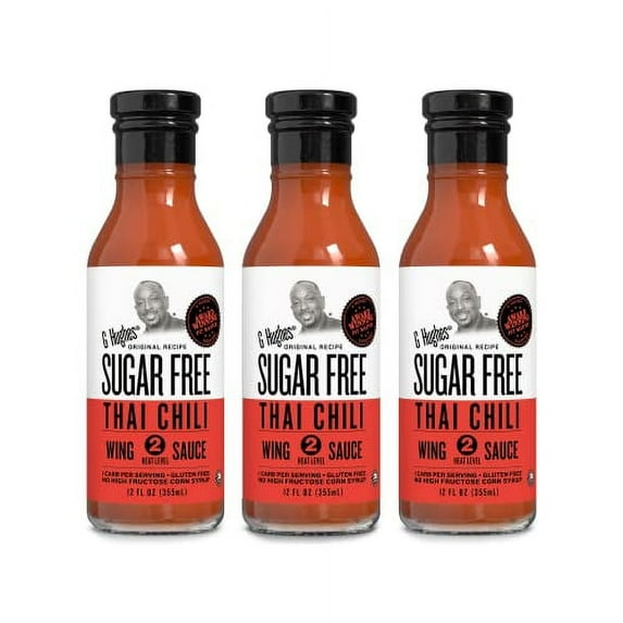 G Hughes Sugar Free, Thai Chili Wing Sauce - Sugar Free Sweet Chili Sauce, Gluten Free Chili Sauce, Thai Sweet Chili Sauce, Keto Sauces and Dressings, Thai Chili Sauce - 12 Oz (3 Pack)
