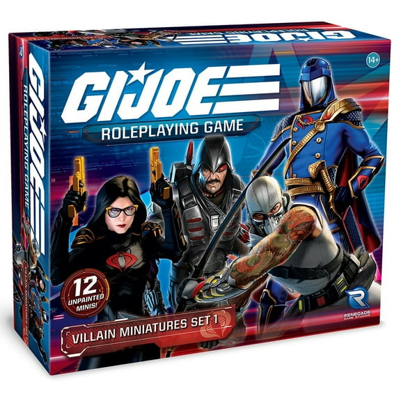 G.I. JOE Roleplaying Game: Villain Miniatures Set 1 - 12 Miniatures Expansion, Unpainted 28mm Scale Character Figures, RPG Boardgame Accessory