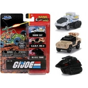 G.I. Joe 3 piece Set Nano Hollywood Rides Diecast Models by Jada