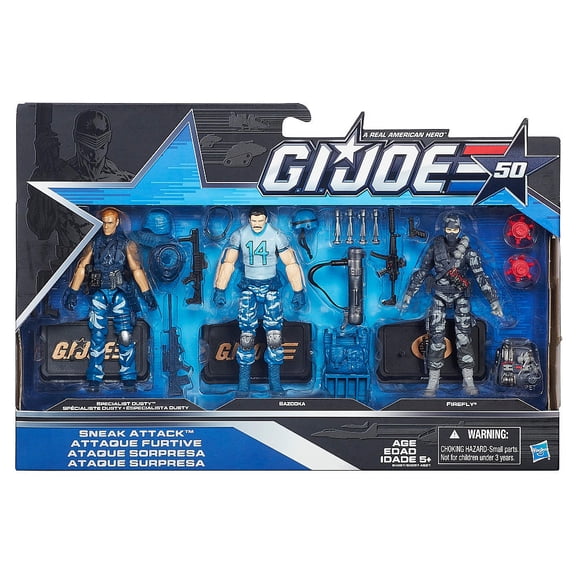 G.I. Joe 50th Anniversary: Sneak Attack 3-Pack Set (GI Joe Specialist Dusty, Bazooka & Firefly)
