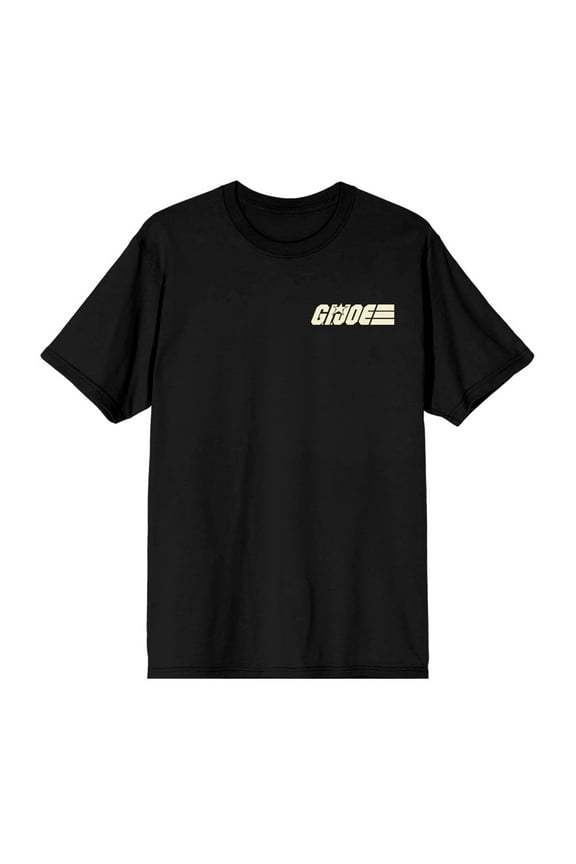 G.I. Joe Action Shot Men's Black Crew Neck Short Sleeve T-shirt-Small