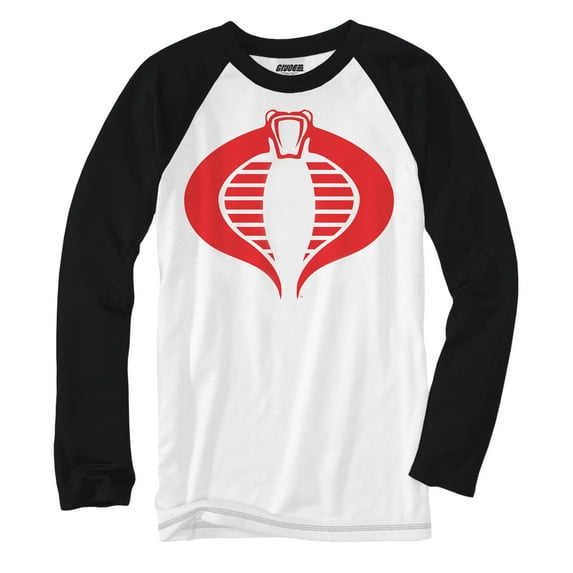 G.I. Joe Cobra Army Logo 80's Baseball Men's Raglan Style 3/4 Sleeve T-Shirt, Medium