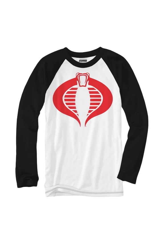 Cobra Army Logo 80's Baseball Men's Raglan Style Long Sleeve T-Shirt