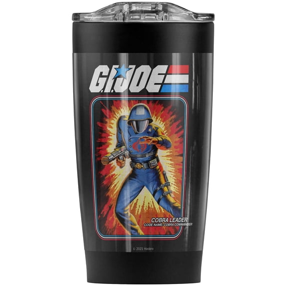 G.I. Joe/Cobra Commander Card Stainless Steel Tumbler 20 oz Coffee Travel Mug/Cup, Vacuum Insulated & Double Wall with Leakproof Sliding Lid | Great for Hot Drinks and Cold Beverages