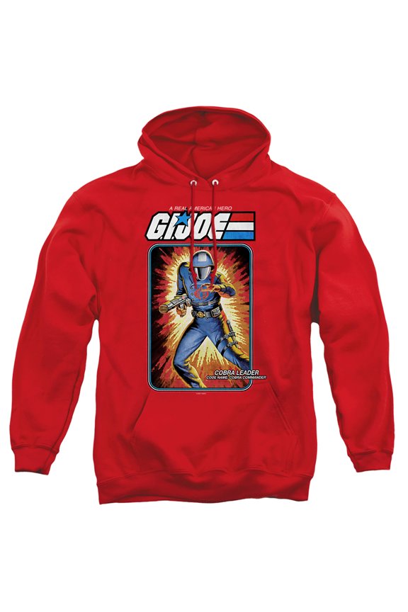 G.I. Joe Cobra Commander Card Unisex Adult Pull-Over Hoodie, Red, Small