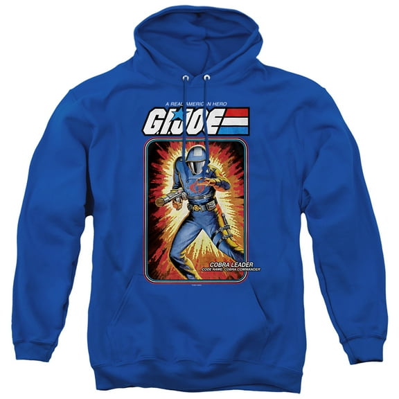 G.I. Joe Cobra Commander Card Unisex Adult Pull-Over Hoodie, Royal, 2X-Large
