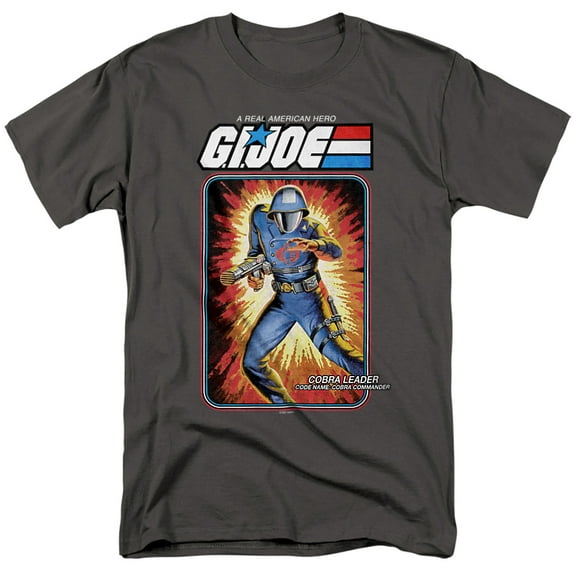 G.I. Joe Cobra Commander Card Unisex Adult T-Shirt, Charcoal, 2X-Large