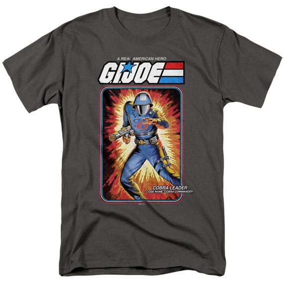 G.I. Joe Cobra Commander Card Unisex Adult T-Shirt, Charcoal, 4X-Large