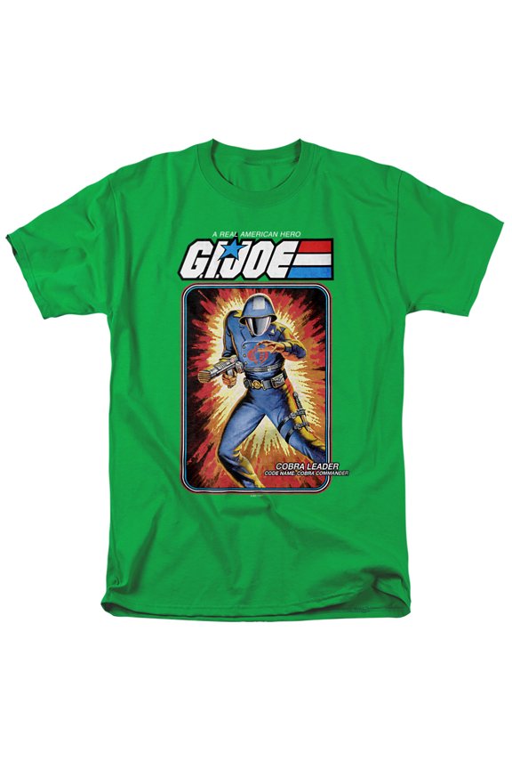 G.I. Joe Cobra Commander Card Unisex Adult T-Shirt, Kelly Green, Medium