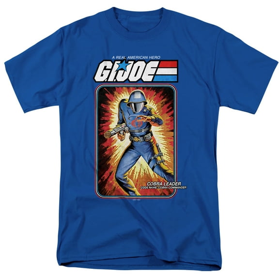 G.I. Joe Cobra Commander Card Unisex Adult T-Shirt, Royal, X-Large