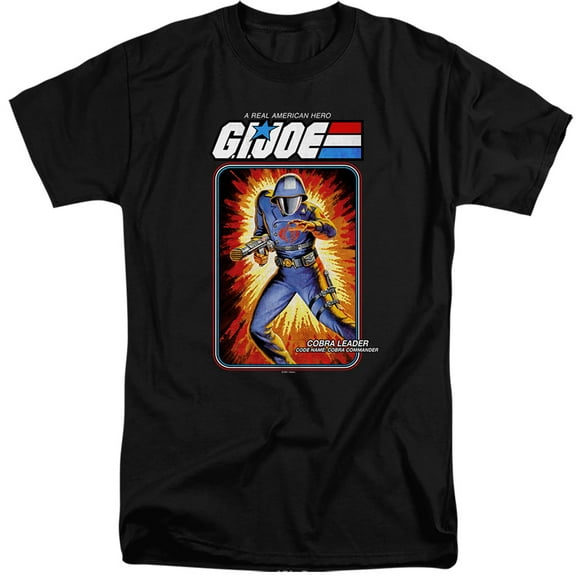 G.I. Joe Cobra Commander Card Unisex Adult Tall T Shirt, Black, 2X-Large