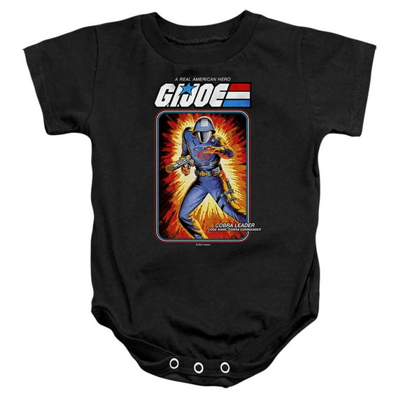 G.I. Joe Cobra Commander Card Unisex Infant Snap Suit for Baby, Black, Large (18 Months)