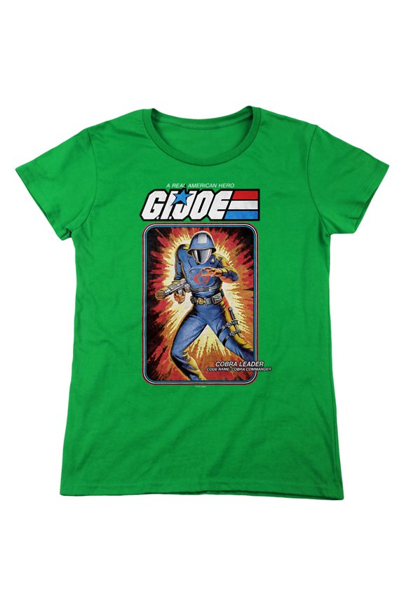 G.I. Joe Cobra Commander Card Women's T Shirt, Kelly Green, Medium