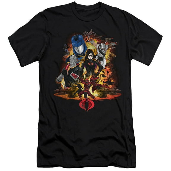 G.I. Joe Cobra Enemy Group Unisex Adult Canvas Brand T Shirt, Black, 2X-Large