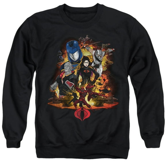 G.I. Joe Cobra Enemy Group Unisex Adult Crewneck Sweatshirt, Black, 4X-Large