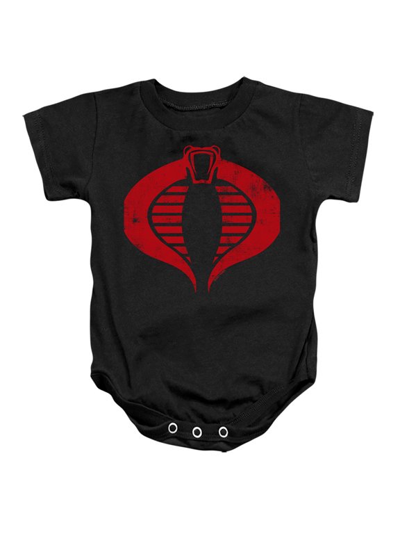 G.I. Joe Cobra Logo Unisex Infant Snap Suit for Baby, Black, Small (6 Months)