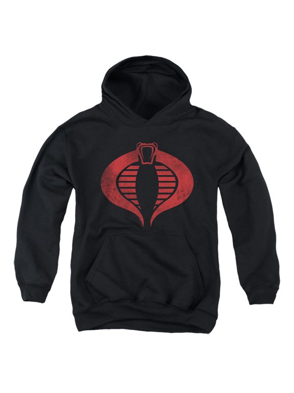Cobra Logo Youth Kids Boy/Girls Pull-Over Hoodie, Black, Small