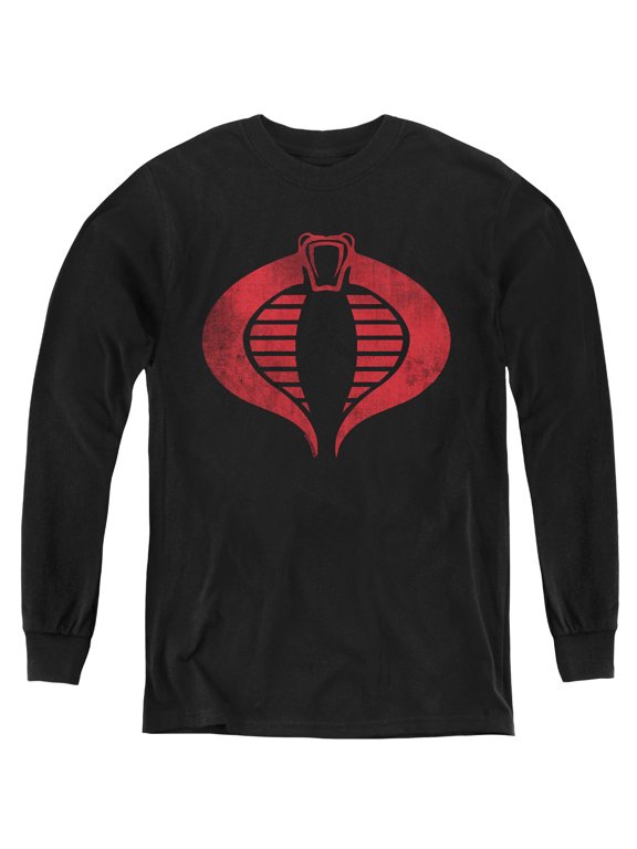 Cobra Logo Youth Long Sleeve T Shirt, Black, Small