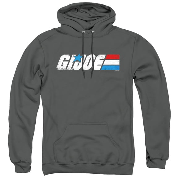 G.I. Joe Distressed Logo Unisex Adult Pull-Over Hoodie, Charcoal, 2X-Large