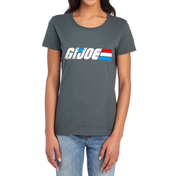 G.I. Joe Distressed Logo Women's T Shirt, Charcoal, 2X-Large