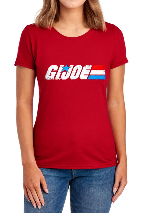 G.I. Joe Distressed Logo Women's T Shirt, Red, 2X-Large