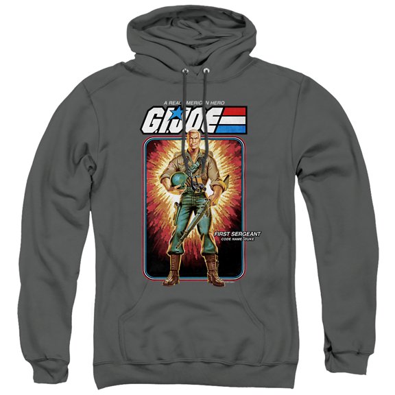 G.I. Joe Duke Card Unisex Adult Pull-Over Hoodie, Charcoal, Large
