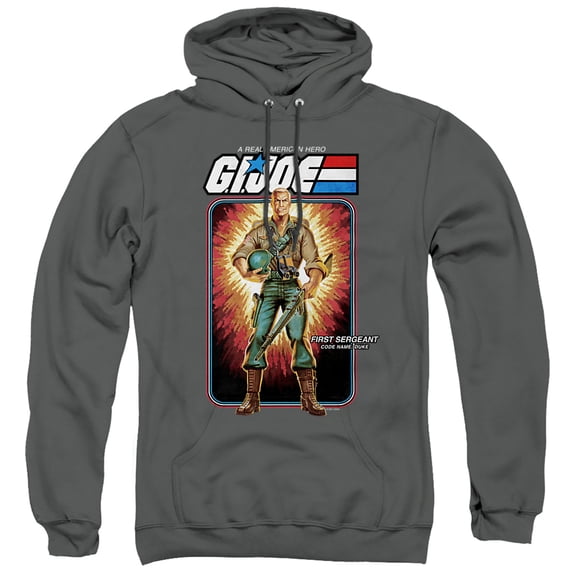 G.I. Joe Duke Card Unisex Adult Pull-Over Hoodie, Charcoal, Small
