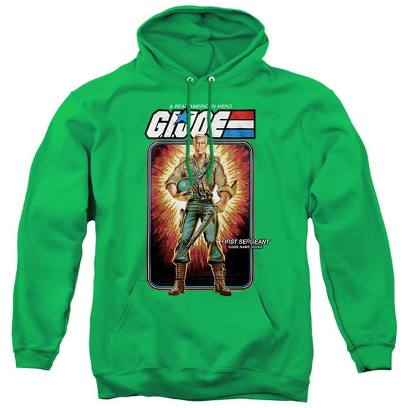 G.I. Joe Duke Card Unisex Adult Pull-Over Hoodie, Kelly Green, 3X-Large