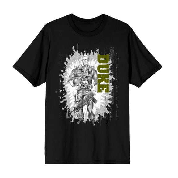 G.I. Joe Duke Men's Black Crew Neck Short Sleeve T-shirt-XL