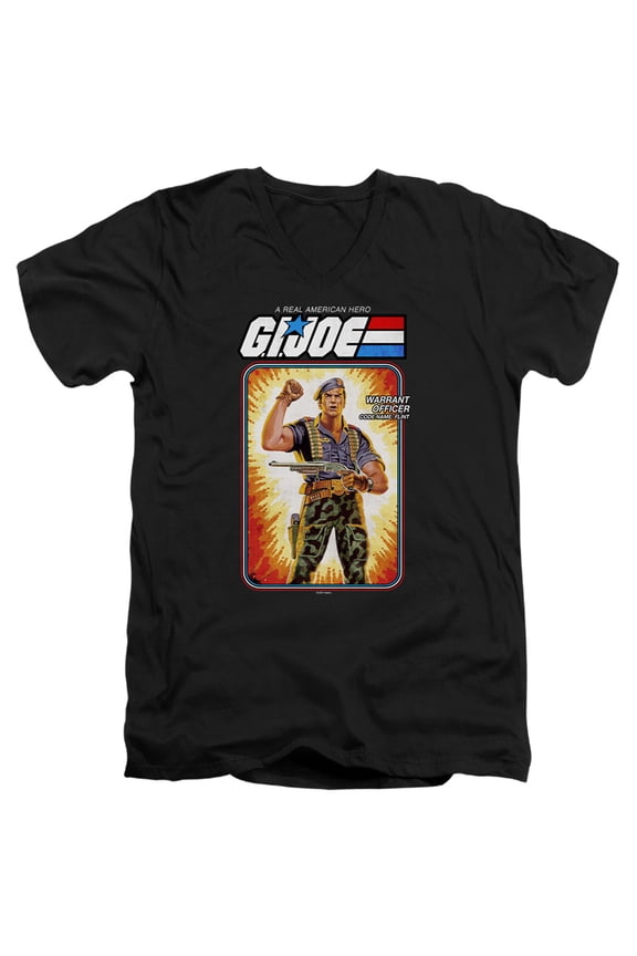 G.I. Joe Flint Card Unisex Adult V-Neck T Shirt, Black, 2X-Large