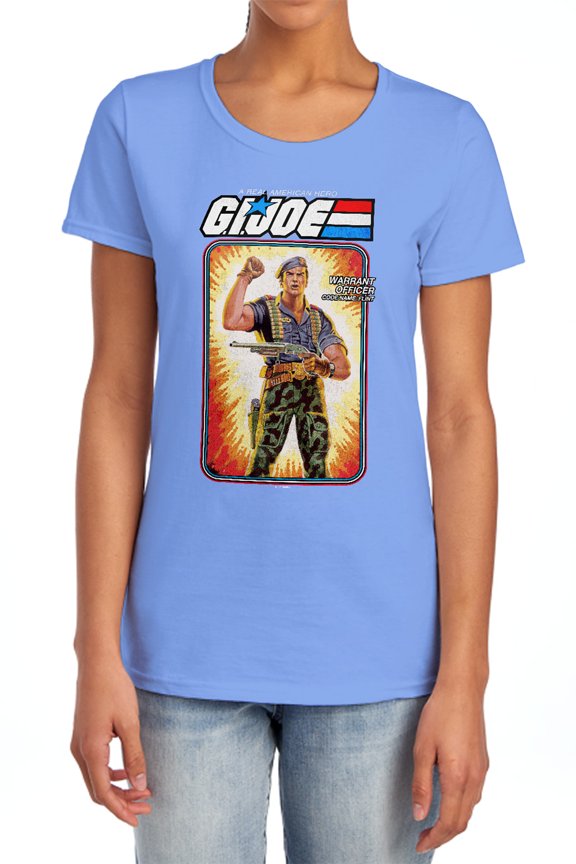 G.I. Joe Flint Card Women's T Shirt, Carolina Blue, Large