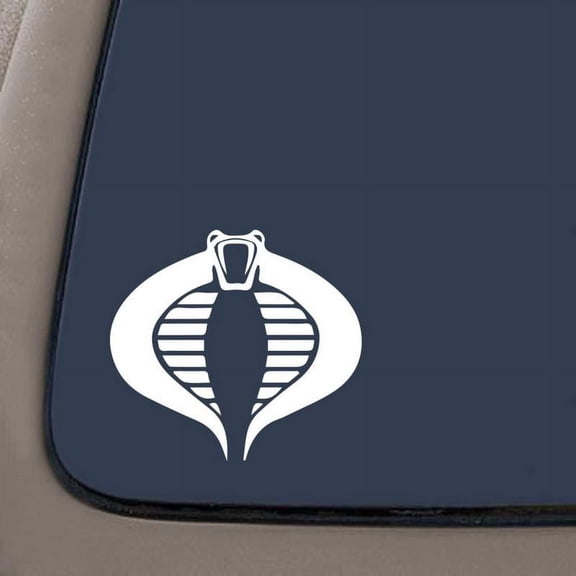 G.I. Joe / GI Joe Cobra Decal Sticker | 5.5-Inches | White Vinyl Decal | Car Truck Van SUV Laptop Macbook Wall Decals