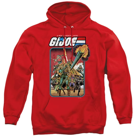 G.I. Joe Hero Group Unisex Adult Pull-Over Hoodie, Red, Medium