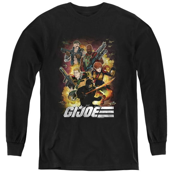 G.I. Joe Hero Group Youth Long Sleeve T Shirt, Black, Medium