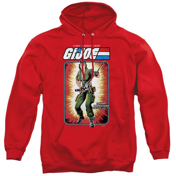 G.I. Joe Lady Jaye Card Unisex Adult Pull-Over Hoodie, Red, X-Large
