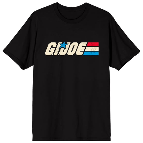 G.I. Joe Logo Adult Black Crew Neck Short Sleeve T-shirt-3XL