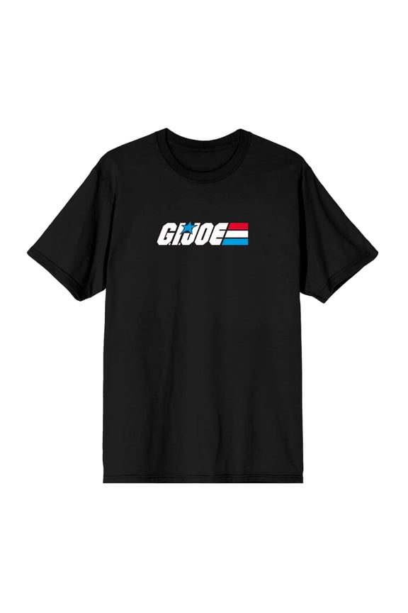 G.I. Joe Logo Men's Black Crew Neck Short Sleeve T-shirt-XL