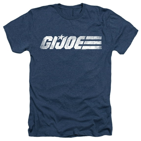 G.I. Joe Mono Logo Unisex Adult Heather T Shirt, Navy Heather, Large