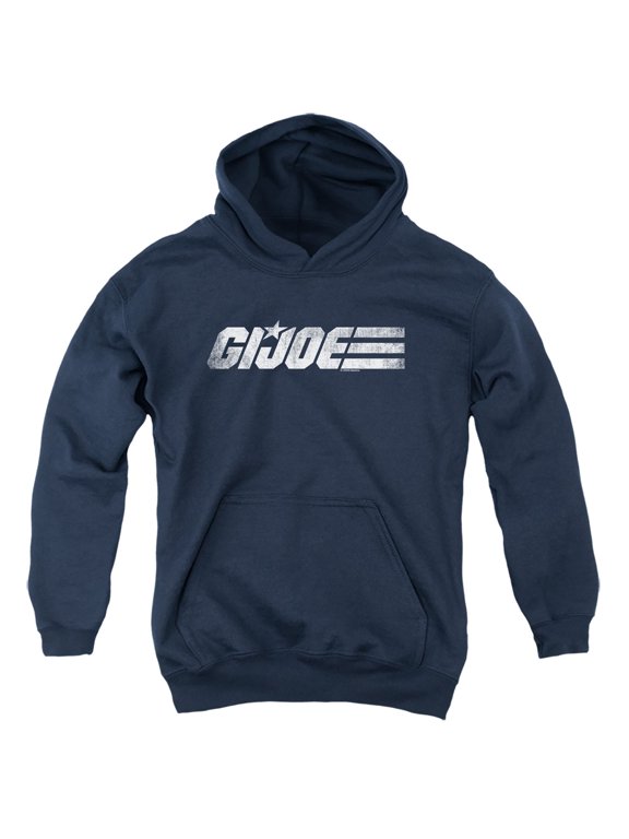 Mono Logo Youth Kids Boy/Girls Pull-Over Hoodie, Navy, Small