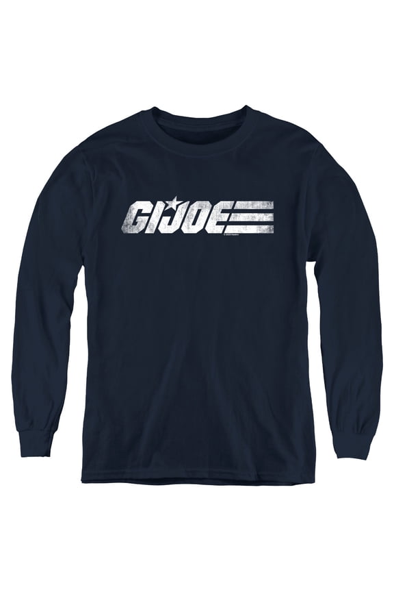 Mono Logo Youth Long Sleeve T Shirt, Navy, Small