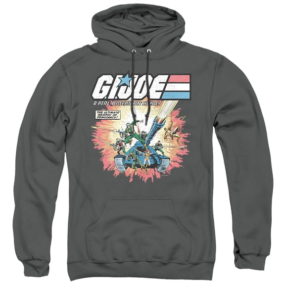 G.I. Joe Real American Hero Unisex Adult Pull-Over Hoodie, Charcoal, X-Large