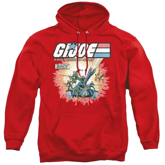 G.I. Joe Real American Hero Unisex Adult Pull-Over Hoodie, Red, Medium
