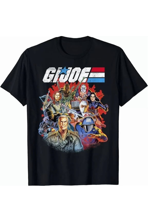 G.I. Joe Retro Group Shot American Hero Fade Logo T-Shirt, S-5XL, Unisex Tee
