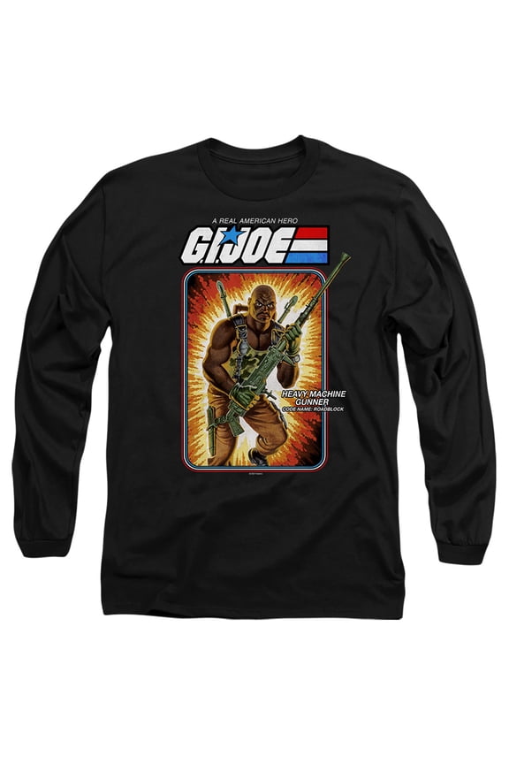 G.I. Joe Roadblock Card Unisex Adult Long-Sleeve T Shirt, Black, Medium