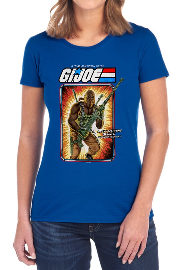 G.I. Joe Roadblock Card Women's T Shirt, Royal, Medium